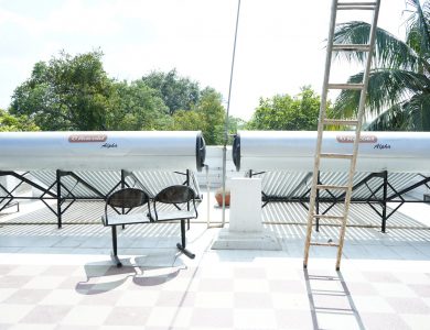 Solar Power Panels on terrace at Bendre Hospital